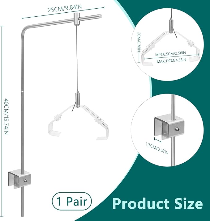 2Pcs Aquarium Light Rack, Adjustable Aquarium High Brightness Light Hanging Holder Kit for Freshwater & Saltwater Fish Tanks