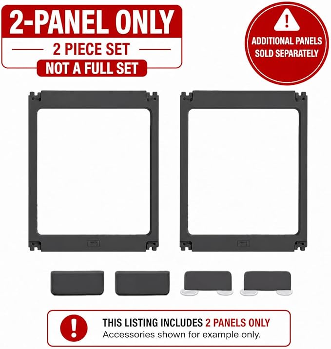 Transparent Indoor Dog Playpen with Safety Lock, Indoor Dog Fence for Small & Medium Pets | Secure, Stylish, Easy Clean Play Pen for Dogs & Pets with Scratch Resistant Panels (Black, 2 Panels)