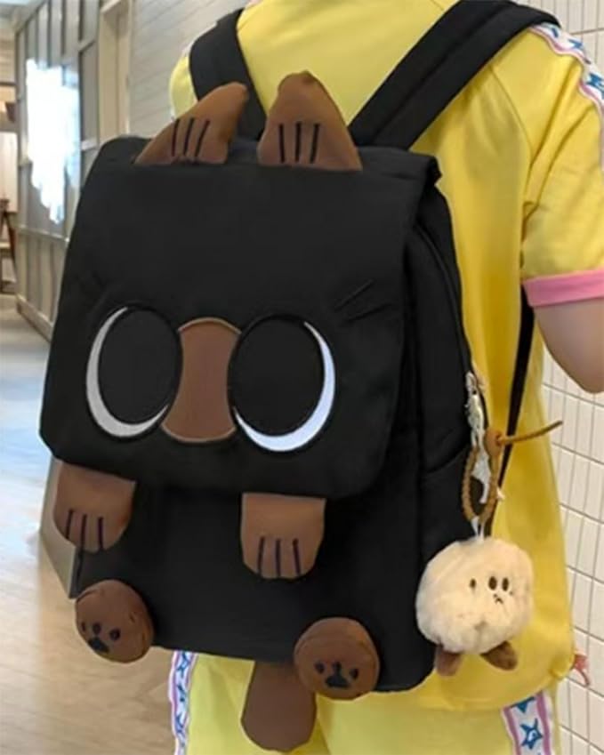 Cute Cat Backpack - Lightweight Laptop Bag, Large Capacity Student & Travel Backpack for Adults/Kids Give away cat pendants