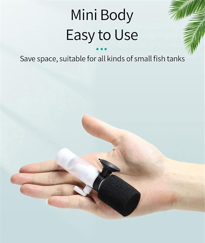 HIERYAN Mini Filter, Mini Aquarium Single Sponge Quiet Filter 1-10 Gallon | 3-in-1 Filtration Ultra Quiet for Small Fish Tank
