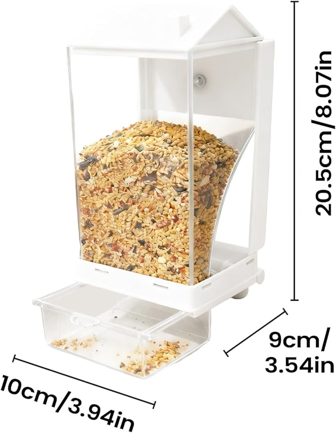 Wild Bird Feeder - Spill Proof Removable Container, Outdoor Seed Holder, Hanging Garden Feeder, Durable Multi-Purpose Feeding Station, Easy Refill Transparent Design | Bird Feeding Station for Family