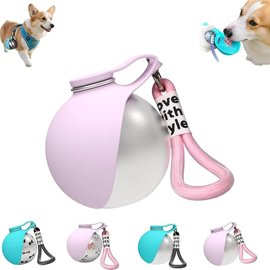 2026 NEW 2-in-1 Portable Dog Water Bottle for Small Dogs - Leak-Proof & Compact Dog Travel, Foldable Pet Water Bottle for Small Dog Walking, Hiking & Travel (Pink)