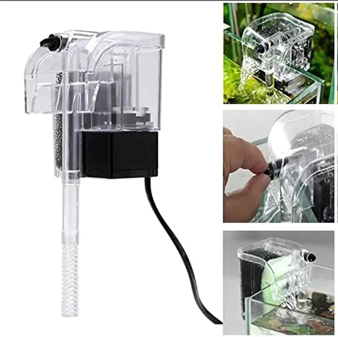 Fish Tank Filters, Performance Hang-On The Back Power Filter for Desktop and Betta Aquariums Submersible Pump Oxygen,Aquarium Filter