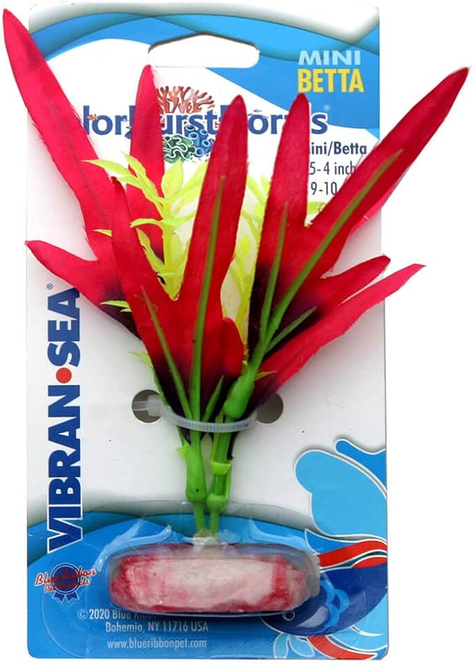 ColorBurstFlorals Finger Leaf Mini Betta Silk Aquarium Plant