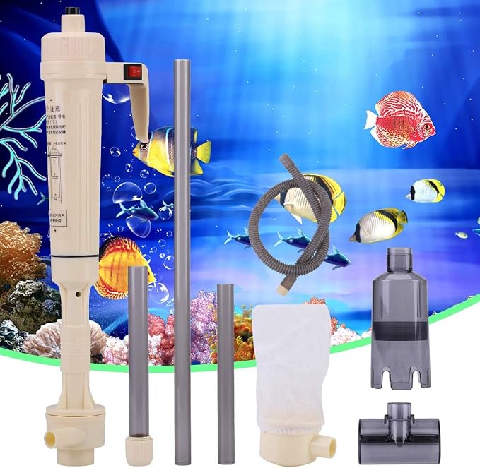 HERCHR Aquarium Gravel Vacuum Cleaner, Cordless Battery Operated, Water Changer, Clean The Gravel, Debris, Siphon Suction Vac, Cleaner for Fish Tank