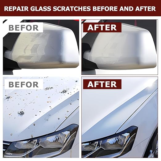 Glass Polishing Kit, Multifunctional Deep Scratch Remover Cerium Oxide | 34-Piece Multifunctional Cerium Oxide Polishing Powder, Glass Repair Kit for Windscreen, Windows, Tables, and Aquariums