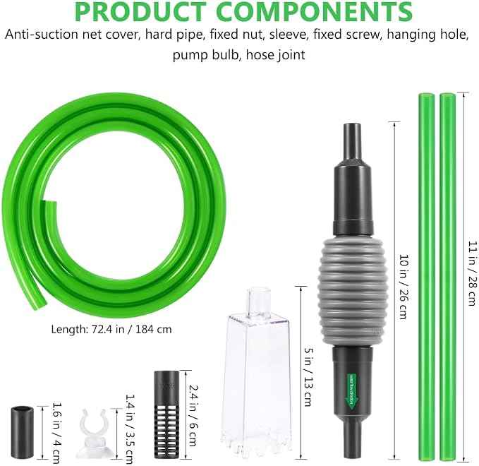 POPETPOP Aquarium Fish Tank Vacuum Siphon Cleaning Kit for Water Changing and Sand Cleaning