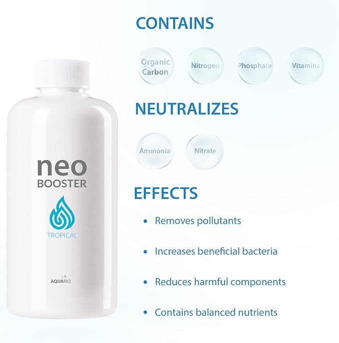 Aquario Neo Booster Tropical - Rapid Pollutant Removal, Shortens Filtration Cycle, Ideal for Planted Aquariums, All-in-One Aquarium Water Conditioner - Water Conditioner for Aquarium Tank - 300ml
