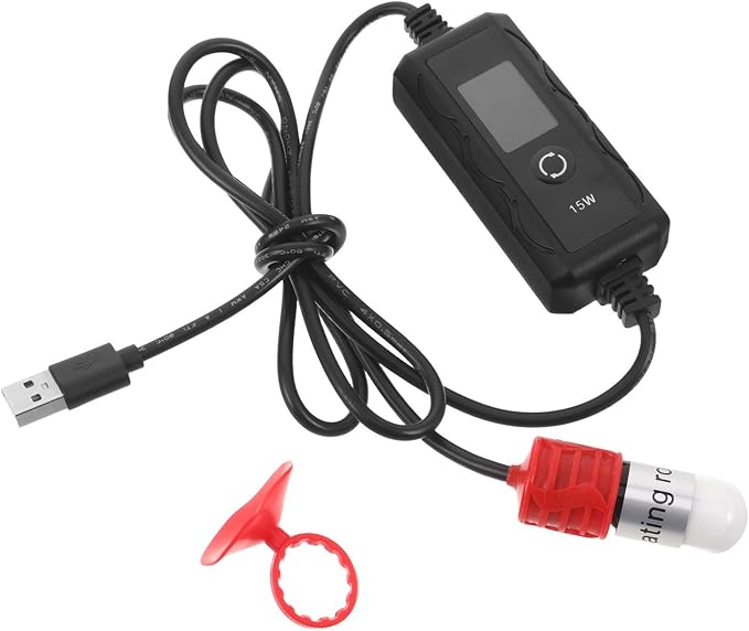 Abaodam Fish Tank Heater for Tropical Fish and Aquatic Pets with Dual Temperature Display, Plastic and Quartz Tube Construction, Suitable for Planted Tanks and Turtle