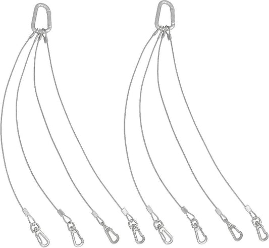 Rope Hanger 2pcs 304 Stainless Steel Basket Plant Hanger Holder Light Hanging Wire Rope for Light-Emitting Diode Grow Light, Aquarium Lighting Tank Lamp, Indoor and Outdoor Plant 34cm