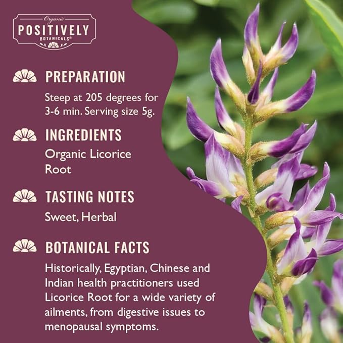 Organic Positively Botanicals Company, Licorice Root, Herbal Tea Loose Leaf Botanical, 16 Ounce
