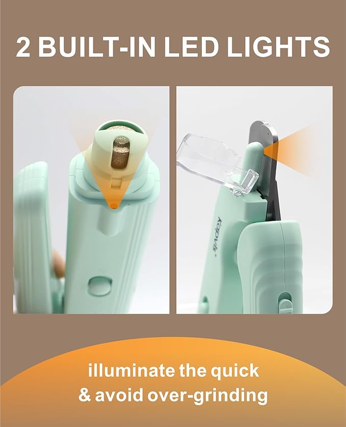 2-in-1 Dog Nail Clippers & Dog Nail Grinder with LED Lights,Cat Nail Clippers with Guard,cat Nail Trimmer for Medium Small Dogs Cats Claw Trimmer Quick Sensor and Safety Guard