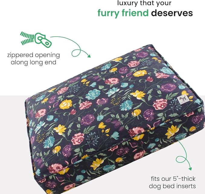 Molly Mutt Friday Morning Dog Bed Duvet Cover, GOTS-Certified 100% Organic Cotton Canvas Cover for Dog, Puppy, or Cat Bed, Durable, Washable, and Free of Harmful Chemicals, Huge, 36"x45"x5"