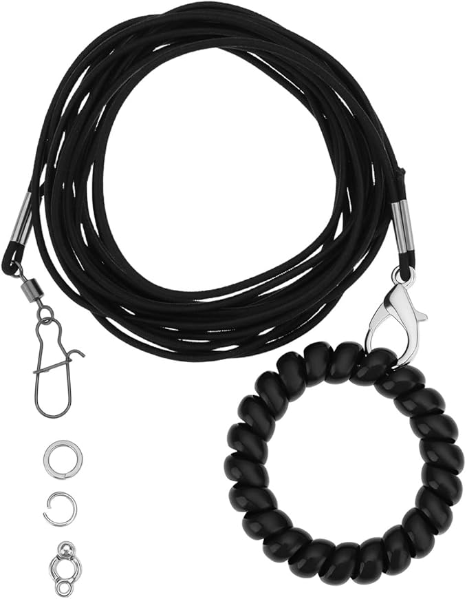 Bird Harness Flying Training Rope 3M for Parrots Pigeons and Budgerigars with 4# Ring (Black)
