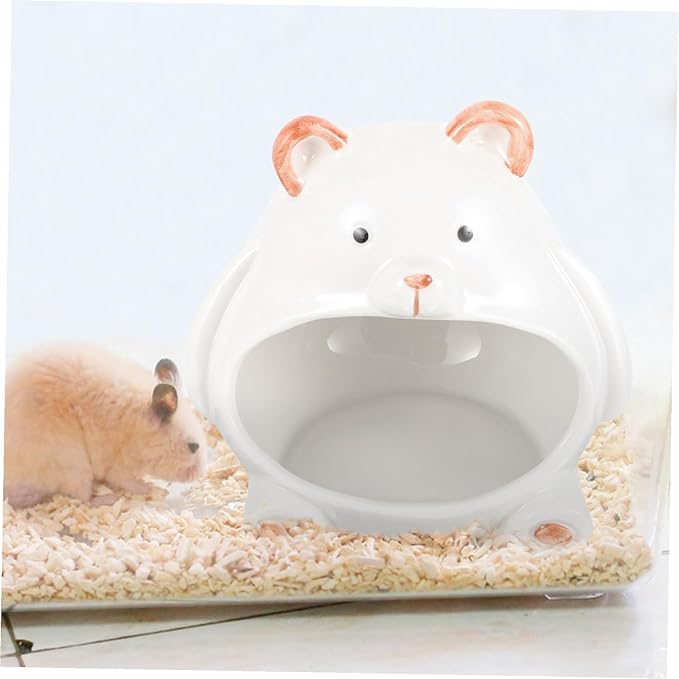 Cooling Ceramic Hamster House Cute Cartoon Hideout Small Pet Nest for Guinea Pig and Dwarf Hamsters Summer Cooling Shelter for Rest and Activity