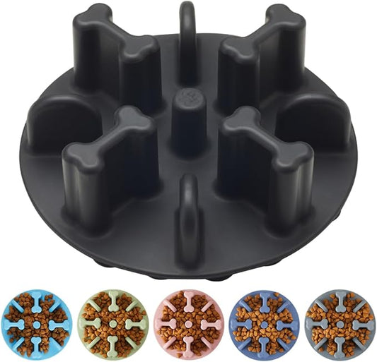Soft Silicone Anti-Choking Puzzle Dog Bowl Insert, Anti-Slip Slow Down Eating Feeder, Compatible with Regular Elevated Dog Bowls