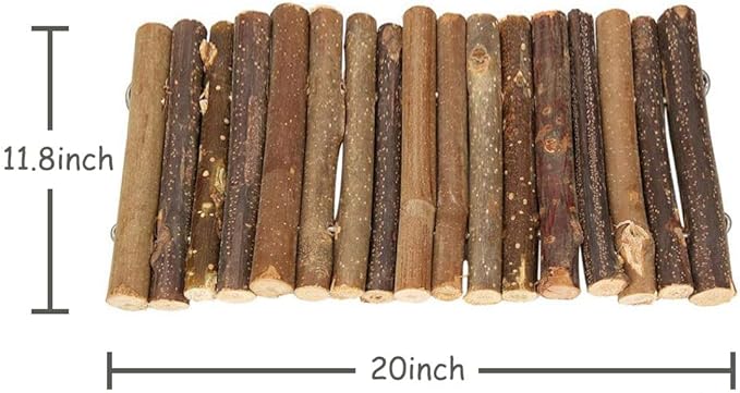 PINVNBY Guinea Pig Wooden Ladder Bridge (20 x 11.8 in) Rabbits Hideout, House, Tunnel, Rodents Chew Toys for Bunny, Chinchillas, Hedgehogs, Ferrets, Rat and Small Animals-Extra Large