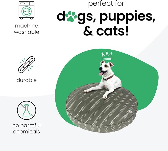 Molly Mutt Forever Young Dog Bed Duvet Cover, GOTS-Certified 100% Organic Cotton Canvas Cover for Dog, Puppy, or Cat Bed, Durable, Washable, and Free of Harmful Chemicals, Round, 36"x5"