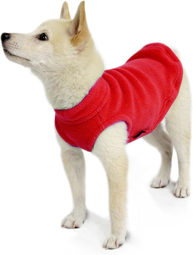 Gooby - Stretch Fleece Vest, Pullover Fleece Vest Jacket Sweater for Dogs, Red, X-Small