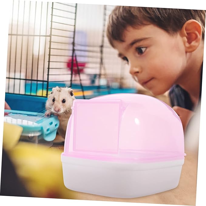 UPKOCH 2pcs Automatic Door Opening Hamster Bath Box Plastic Hamster Tub Household Container Pet Accessory