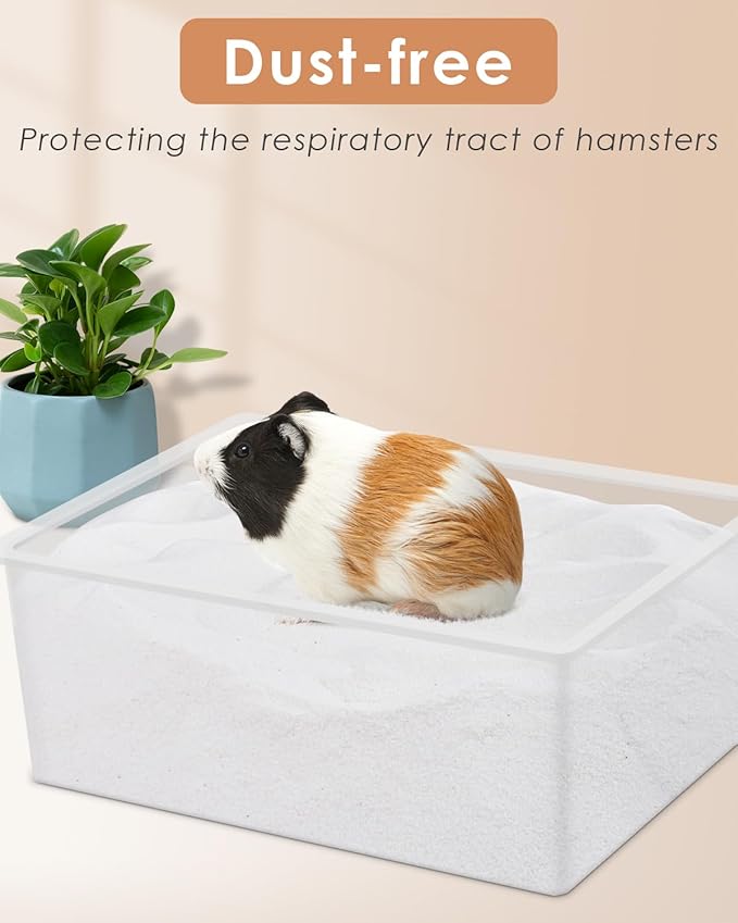 Bissap Hamster Sand Bath, 2.8Ib/ 1.3kg No-Dust Desert Bathing Sand or Potty Litter Silica Sand for Hamster Chinchillas Gerbil Syrian Mice Degu or Other Small Pets