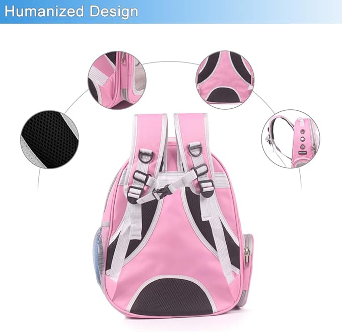 Cat Backpack Carriers, Dog Backpack, Pet Backpack for Small Cats Puppies Dogs Bunny, Airline-Approved Ventilate Transparent Bubble Backpack for Travel and Outdoor(Pink)