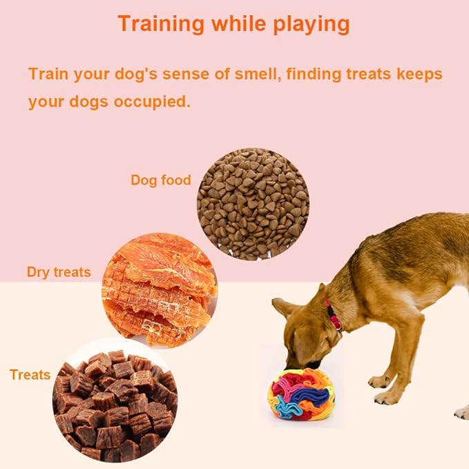 Ablechien Snuffle Ball - Snuffle Ball for Dogs Large Breed, Interactive Dog Toys to Keep Them Busy, Dog Puzzles for Large Dogs with Storage Bag Machine Washable