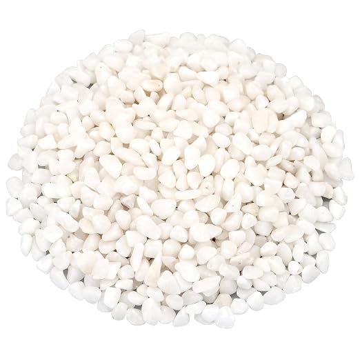 Landscaping Pebbles, White River Rocks, Ornamental Decor Stones, 1 Pound | Ornamental Gravel Filler For Flower Bed, Fish Tank, Plants, Vases, Succulents, Home & Garden Landscaping Decoration