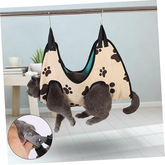 Homoyoyo Cat Grooming Hammock Wear-Resistant Pet Sling for Nail Trimming Machine Washable Cat Bed for Easy Grooming and Stress Relief