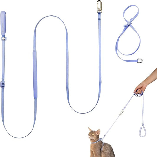 Cat Harness and Leash Set, Escape Proof Cat Harness Lightweight Leash with Padded Handle, Adjustable Leash Harness for Kitten>4lbs Small Large Cats Walking Training (Blurple, S)