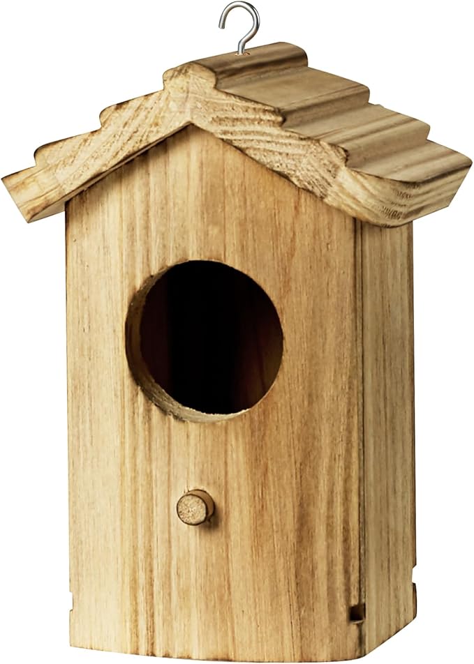NATUREYLWL Wooden Hummingbird House, Small Birdhouse for Outside, Hanging Mini Bird House for Hummingbirds, Natural Solid Wood for Hummingbird Nesting (Dimensions 5.9 x 3.7 x 4.2 inch)