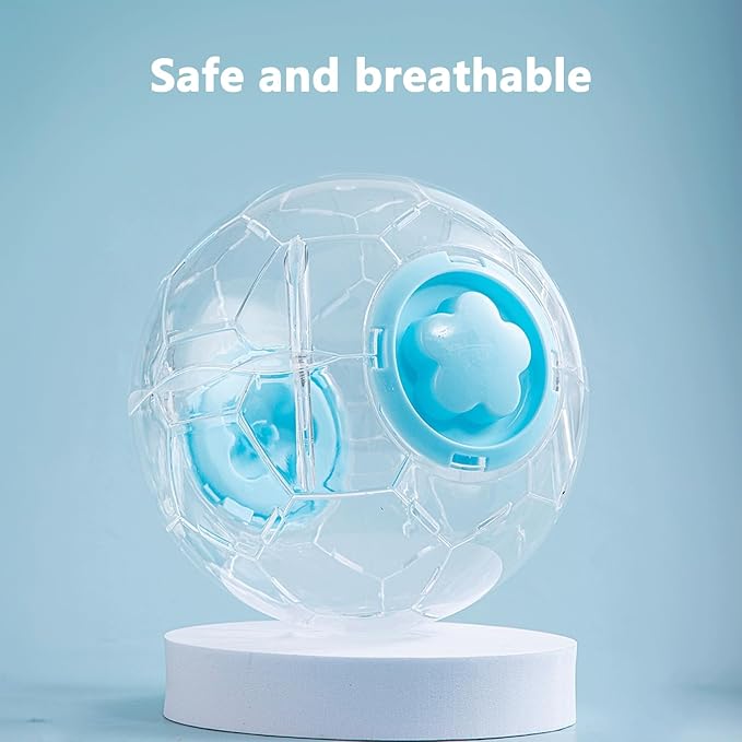 Hamster Ball 5.1 Inch – Durable Dwarf Hamster Running Ball with Football Design, Secure Metal Screws for Small Pets (5.1in)