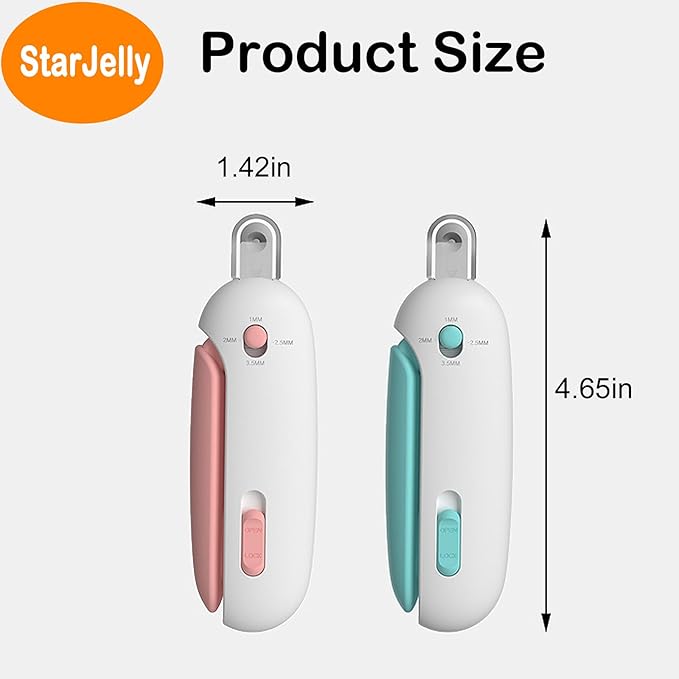 Cat Nail Clippers, Dog Nail Clippers for Kittens at All Stages and Puppies at a Young Age, Adjustable Hole Size with Hidden Nail File. (02 Pink)