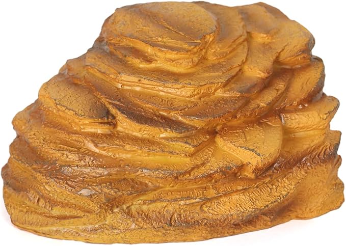 Resin Reptile Hideout,Large Rock Cave Habitat Decor for Reptile and Amphibians.Rock Basking Platform,Terrarium & Aquarium Decor for Bearded Dragons,Lizards,Snakes,Turtles,Gecko,Tortoises,Small Animals