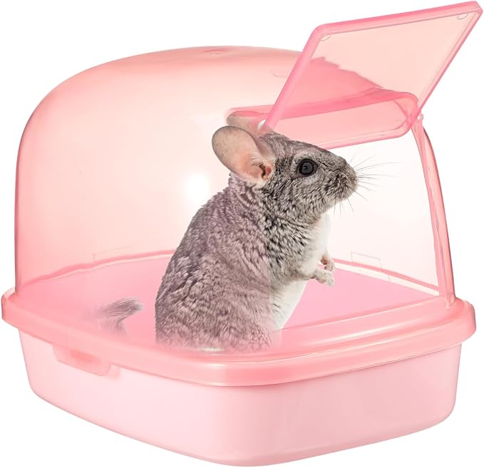 COLLBATH Chinchilla Sand Bath Large Chinchilla Dust Bath for Hamsters Plastic Sand Bathroom
