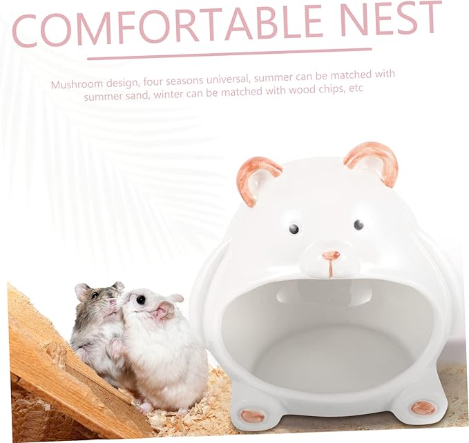 Natural Ceramic Hamster House Chinchilla Cooling Home Pet Nest Hideout for Guinea Pig