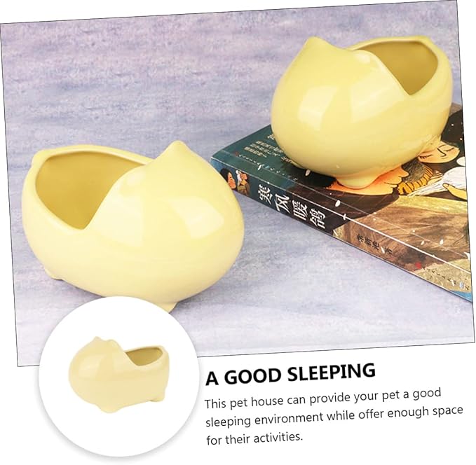 HANABASS Pet Supplies Ceramic Bathtub for Hamster Chinchilla Ferret Dust Bath Shelter