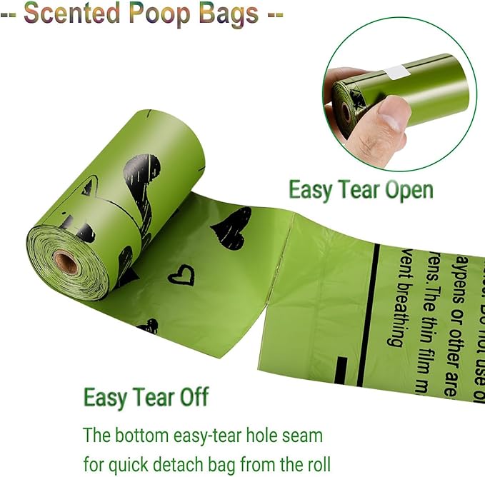 Yingdelai Dog Poop Bags 280 Counts: Extra Thick LeakProof Waste Bag with Dispenser for Doggy (Scented)