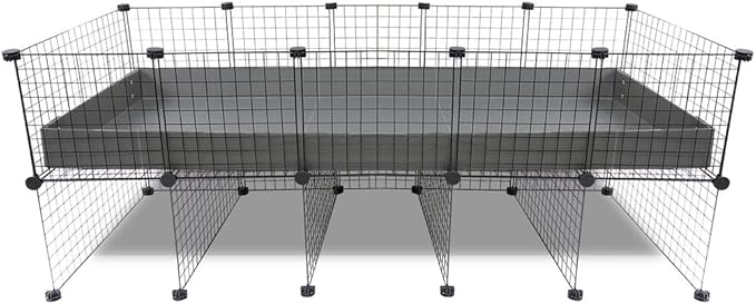 GuineaDad Piggy Condo – Premium C&C Cage with Pillars for Guinea Pigs & Small Animals with Coroplast Base | Acrylic and C&C Grids for Small Pets (C&C Grids, XL (29" x 73.5" x 28.5"))