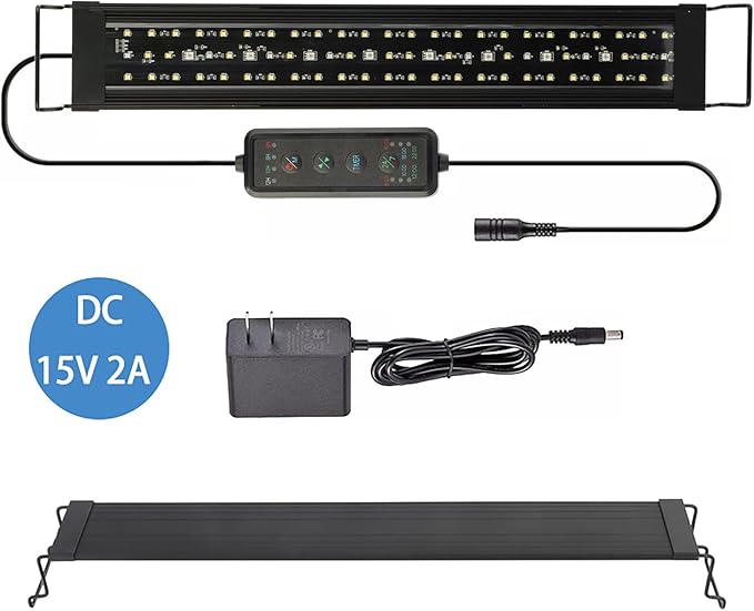 OYO WATER Aquarium LED Light 48 Inch with Timer, 24/7 Cycle, 5 Dimmable Brightness, Sunrise/Sunset Simulation for 10/20/30/55 Gallon Fish Tank