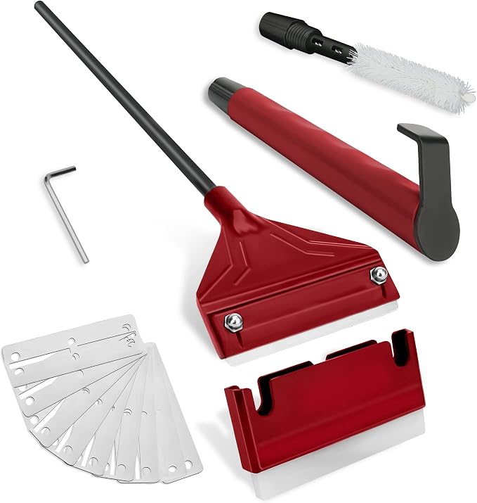 16.5’’ Professional Algae Scraper, Aquarium Blade Cleaner with 10 Pcs Replaceable Blades Stubborn Algae, Suitable for Water Tank Size Under 28 Gallons