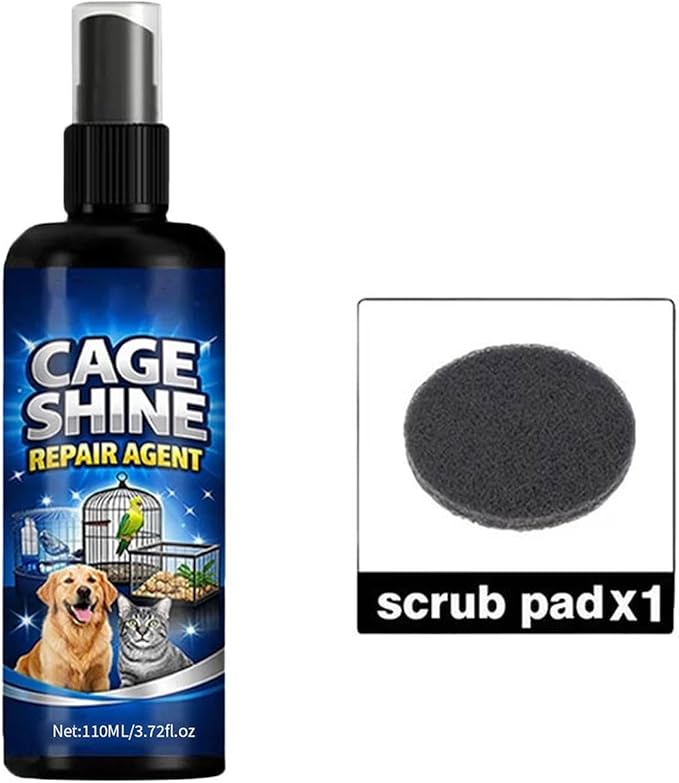 Bird Cage Cleaner Spray - 110ml Droppings Breakdown Solution, Professional Pet Odor Eliminator, Deep Cleaning Enzyme Formula, Safe Cage Cleaning for Keepers, Enthusiasts, and Breeding Season