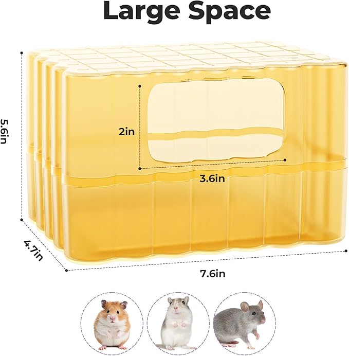 mini&moe Hamster Sand Bath Container - Small Animal Bathroom Shower Room & Corner Digging Box Toilet with Cleaning Scoop Rat Dust Bath House for Guinea Pig, Hedgehog, Squirrel