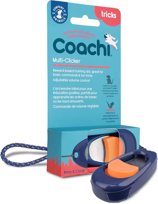 Company of Animals Coachi Multi-Clicker, Dog Accessory, Volume Control with 3 Settings, Easy to Click, Adjustable Wrist Strap, Dog Clicker, for Dog Training, Including Sensitive Dogs and Puppies