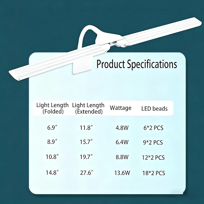 Aquarium Light Clip on Fish Tank Light Full Spectrum Plants Lights with Timer, 3 Colors Mode, 360° Adjustable 2 Light Bar, Led Aquarium Lamp Suitable for 10-18 Inch Fish Tank