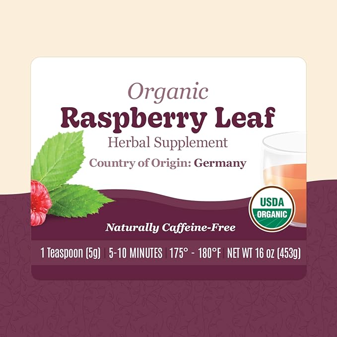 Organic Positively Botanicals Company, Raspberry Leaf, Herbal Tea Loose Leaf Botanical, 16 Ounce