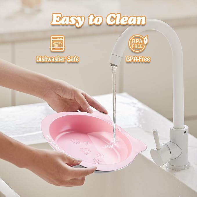 Elevated Cat Bowls with Food Mat & Metal Stand - 7.1" Wide Stainless Steel Whisker Friendly Dishes, 15° Tilt for Cats/Kittens/Small Dogs, Indoor/Outdoor & Travel Use (2-Pack) HBGmao-hao (Pink)