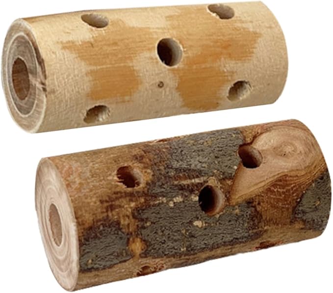 ibasenice 2pcs Handmade Pet Chew Toys Apple Wood Nibbling Stick for Hamster Guinea Bunny Parrot Safe