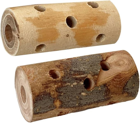ibasenice 2pcs Handmade Pet Chew Toys Apple Wood Nibbling Stick for Hamster Guinea Bunny Parrot Safe