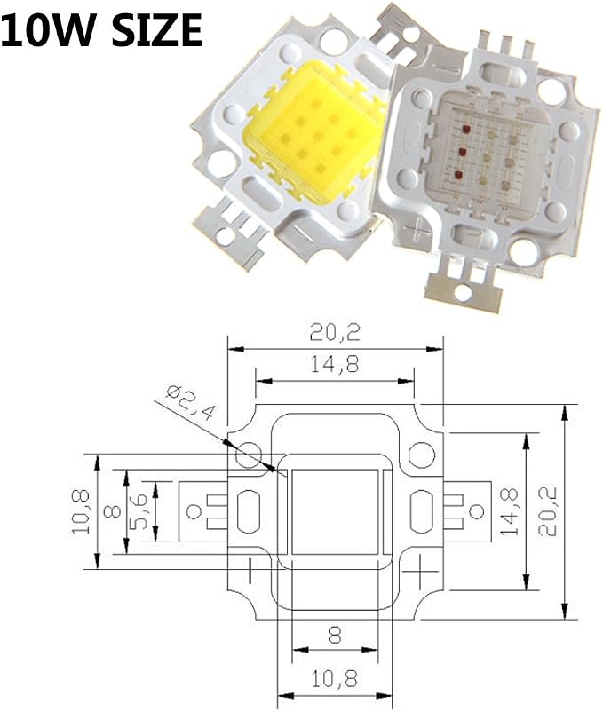 CHANZON High Power Led Chip 10W Infrared IR 940nm | (900mA / DC 4V - 5V / 10 Watt) SMD COB Light Emitter Diode Components Night Vision Bulb Lamp Beads for DIY Lighting